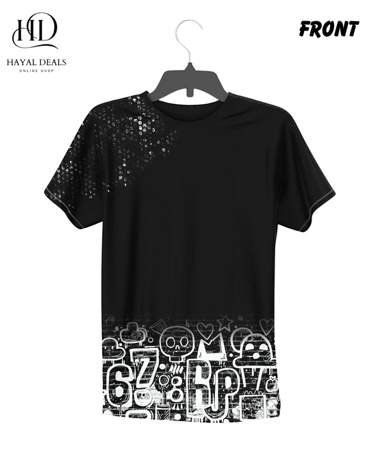 LV First Copy Printed T-Shirt – Black & White Edition