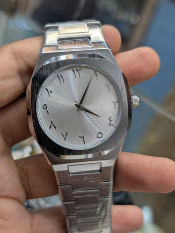 Arabic Aura watch with Inner Stylist Dial - Stainless Steel