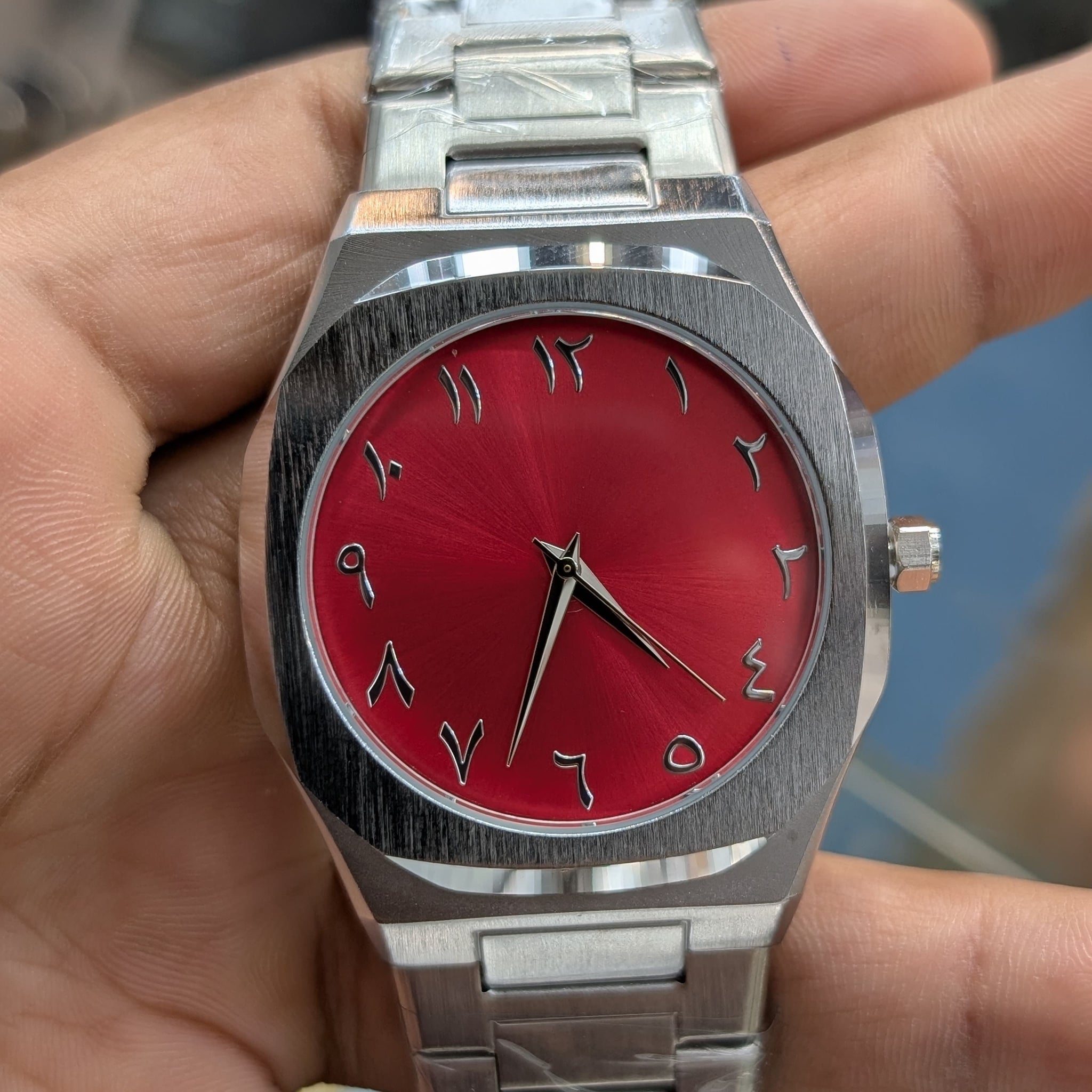 Arabic Aura watch with Inner Stylist Dial - Stainless Steel