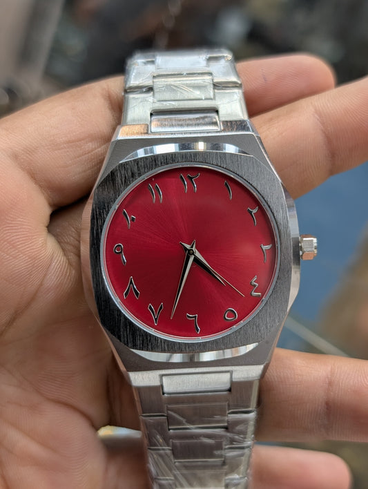 Arabic Aura watch with Inner Stylist Dial - Stainless Steel